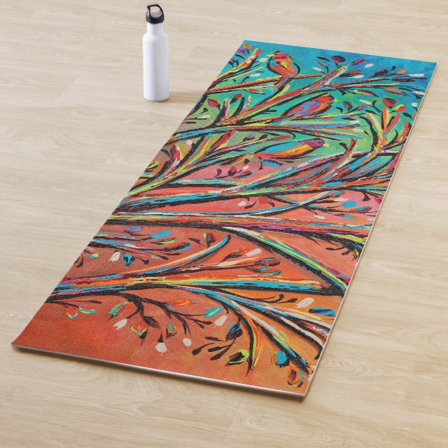 Sunrise Treetop Birds II Yoga Mat (In Situ)