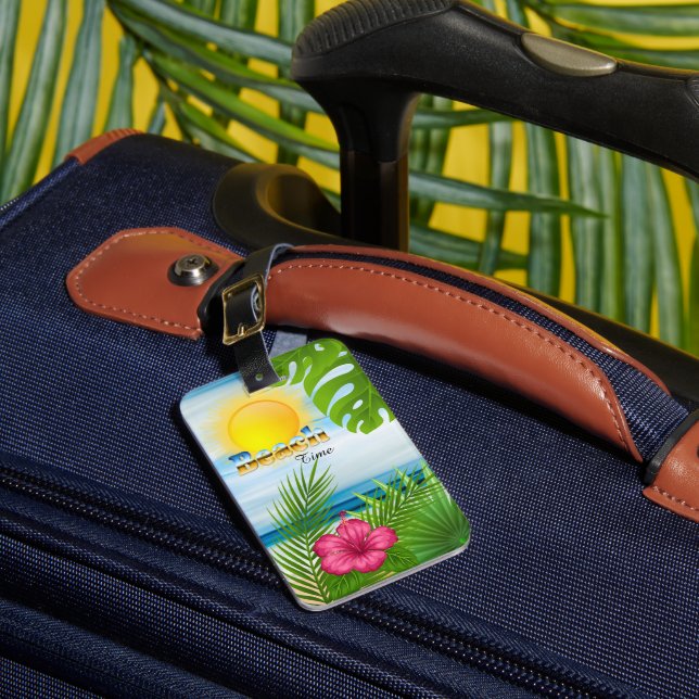 Sunrise Tropical Beach Design Luggage Tag (Front Insitu 1)