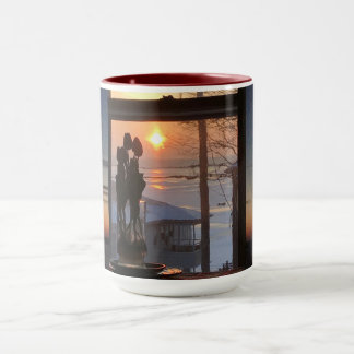 Sunrise, Tulips, and Frozen Lake Mug