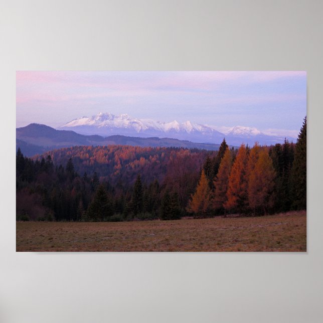 Sunrise view on Tatras from Beskid Sadecki Poster (Front)