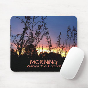Sunrise Warms The Horizon Between Wildflower Mouse Mat