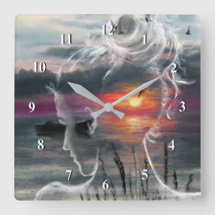 Sunrise Woman Clock