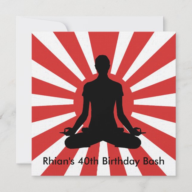 Sunrise Yoga style Birthday invitation (Front)