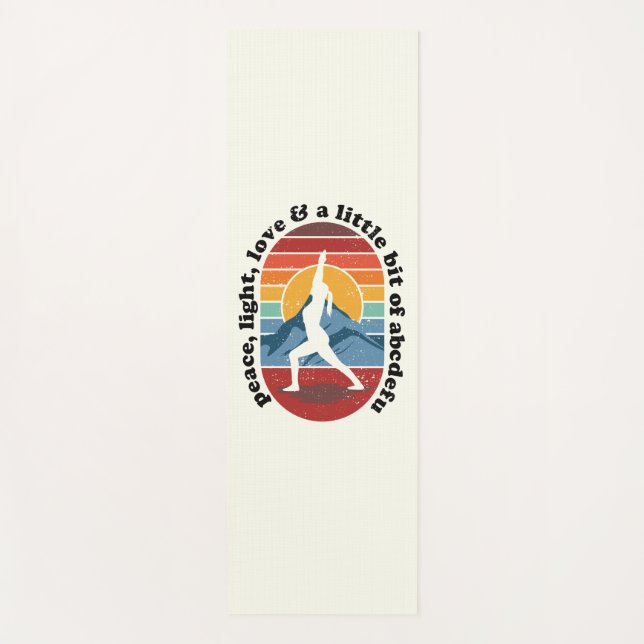 Sunrise Yoga Surya Namaskar: Peace, Light, Love Yoga Mat (Front)