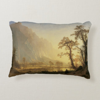 Sunrise, Yosemite Valley by Albert Bierstadt Decorative Cushion