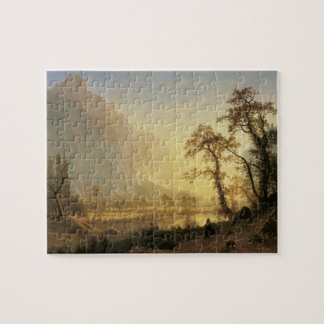 Sunrise, Yosemite Valley by Albert Bierstadt Jigsaw Puzzle (Horizontal)