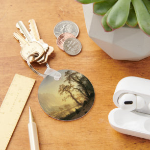 Sunrise, Yosemite Valley by Albert Bierstadt Key Ring