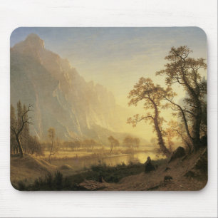 Sunrise, Yosemite Valley by Albert Bierstadt Mouse Mat