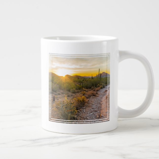 Sunrize Over Arizona Trail Large Coffee Mug (Right)