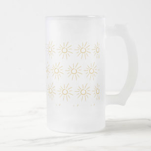 Suns Frosted Glass Beer Mug