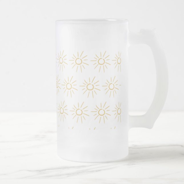 Suns Frosted Glass Beer Mug (Right)