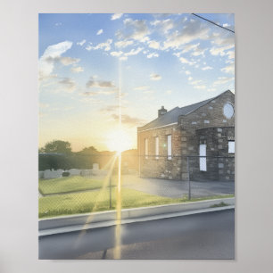 Sun's Glare in the Morning Poster