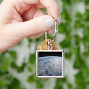 Sun's Glint Beaming On The South Pacific Ocean. Key Ring