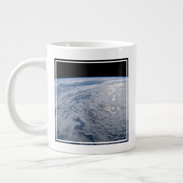 Sun's Glint Beaming On The South Pacific Ocean. Large Coffee Mug (Left)