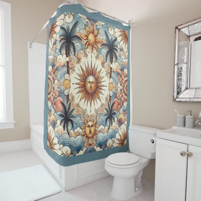 Sun's in Paradise Shower Curtain (In Situ)