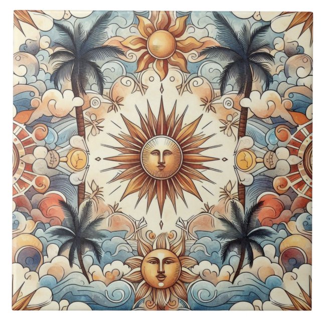 Sun's in Paradise (without border) Tile (Front)