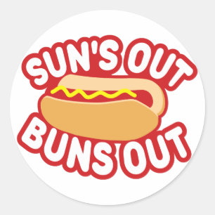 Suns Out Buns Out Classic Round Sticker