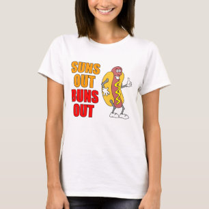 Suns Out Buns Out Funny Hot Dog T-Shirt