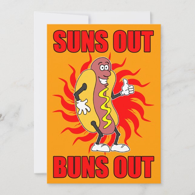 Suns Out Buns Out Hot Dog Invite (Front)