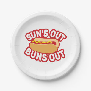 Suns Out Buns Out Paper Plate