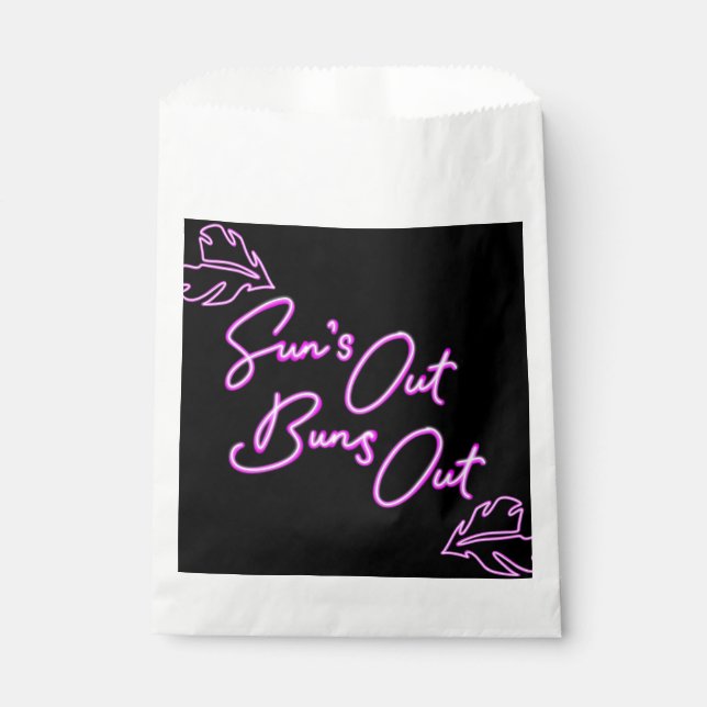 Suns Out Buns Out Summer BBQ Hamburger Favour Bags (Front)