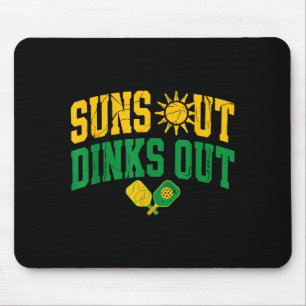 Suns out dinks out pickleball vintage paddle sport mouse mat