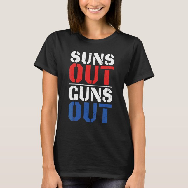 Suns Out Guns Out 4th Of July Bodybuilding T-Shirt (Front)