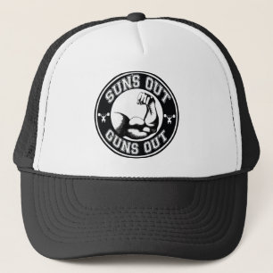 SUNS OUT GUNS OUT BY EKLEKTIX TRUCKER HAT