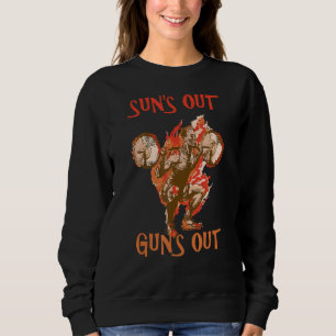 Sun's Out Guns Out Graphic Bodybuilding Fitness Sweatshirt