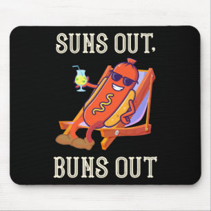Suns Out Hot Dog Buns Out Sausage Bbq Hotdog Mouse Mat