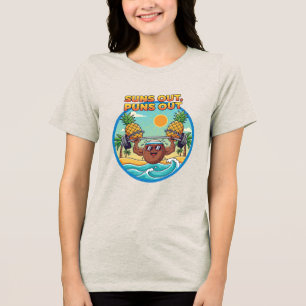 Suns Out Puns Out Beach Badge Funny Summer Tri-Blend Shirt