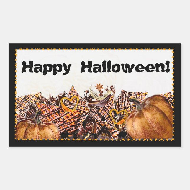 SUNS! SUNSHINE! HAPPY HALLOWEEN! :) RECTANGULAR STICKER (Front)