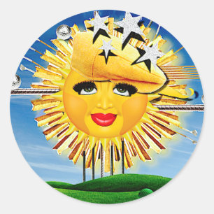 SUNS! SUNSHINE! SUNNY DAY OF GOLF! CLASSIC ROUND STICKER