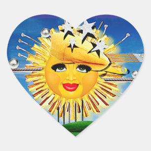 SUNS! SUNSHINE! SUNNY DAY OF GOLF! HEART STICKER