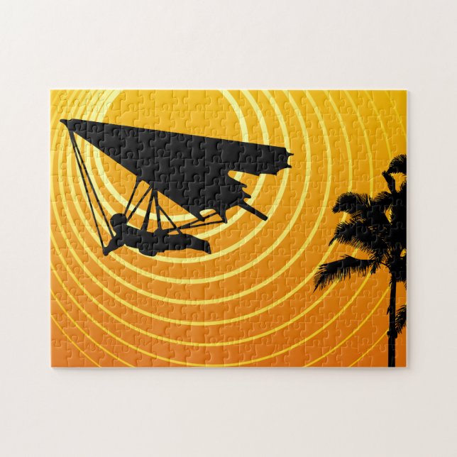 sunscene hang gliding jigsaw puzzle (Horizontal)