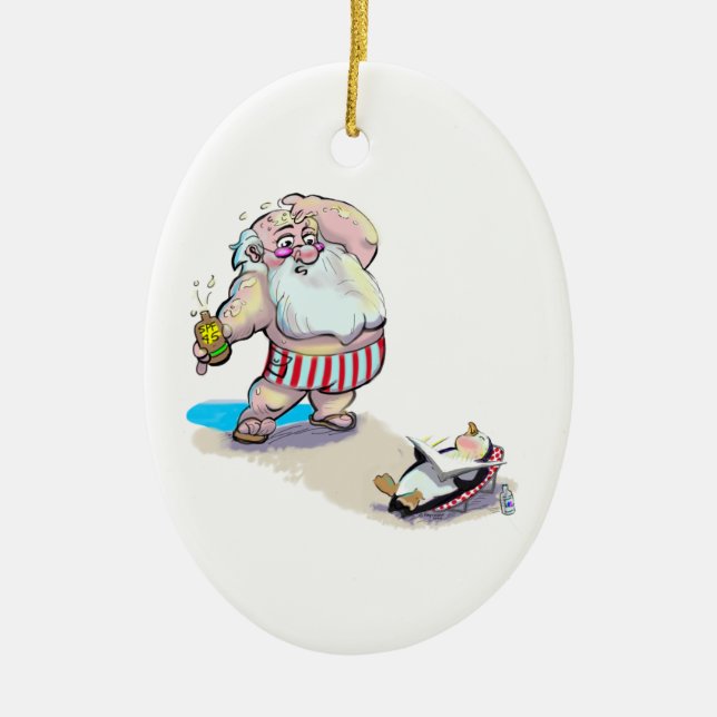 sUnScReEn sAnTa Ceramic Tree Decoration (Front)