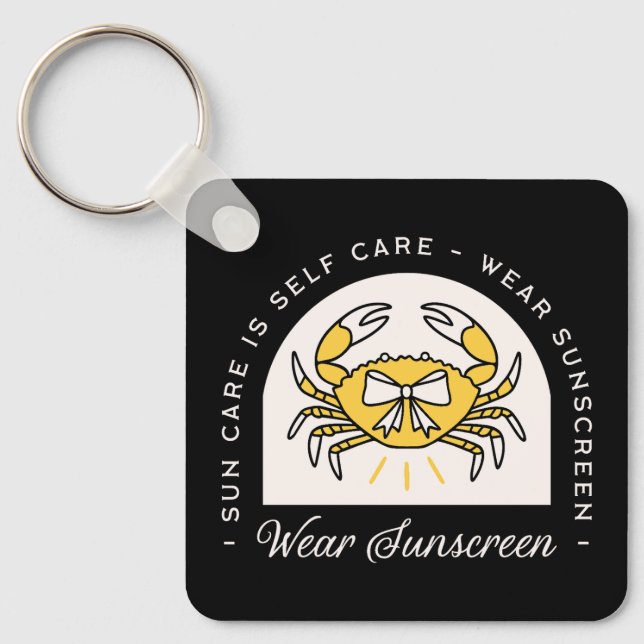 Sunscreen spf sun uv protection reminder quotes key ring (Front)