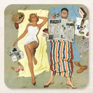Sunscreen? Square Paper Coaster