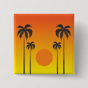 Sunset 15 Cm Square Badge