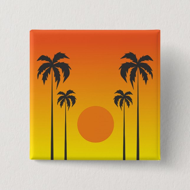 Sunset 15 Cm Square Badge (Front)
