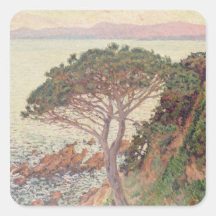 Sunset, 1916 (oil on canvas) square sticker