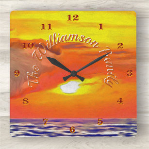 Sunset 2443 square wall clock