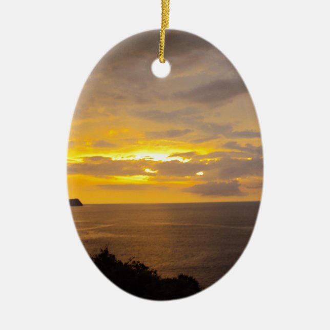 Sunset 2 Costa Rica Ceramic Tree Decoration (Front)