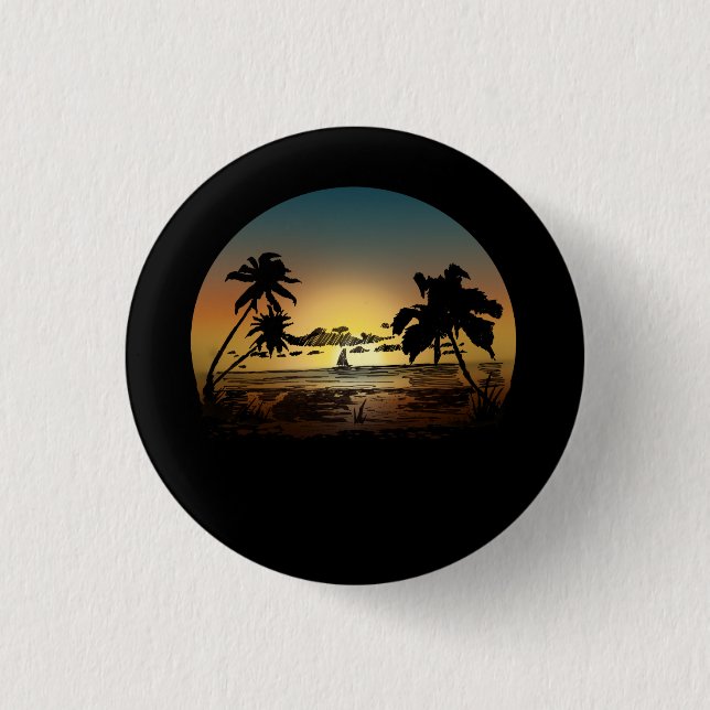 Sunset 3 Cm Round Badge (Front)