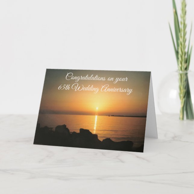 Sunset 65th Wedding Anniversary Card (Front)