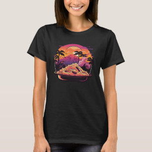 Sunset 80s Retrowave Fried Rice with Aesthetic T-Shirt