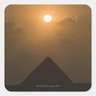 Sunset above The Great Pyramid Square Sticker
