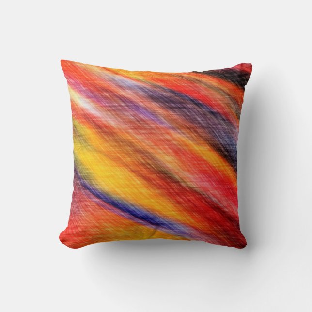 Sunset Abstract Colour Throw Pillow (Front)