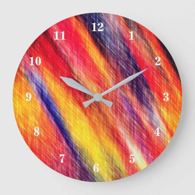 Sunset Abstract Colours 1 Large Clock (Front)