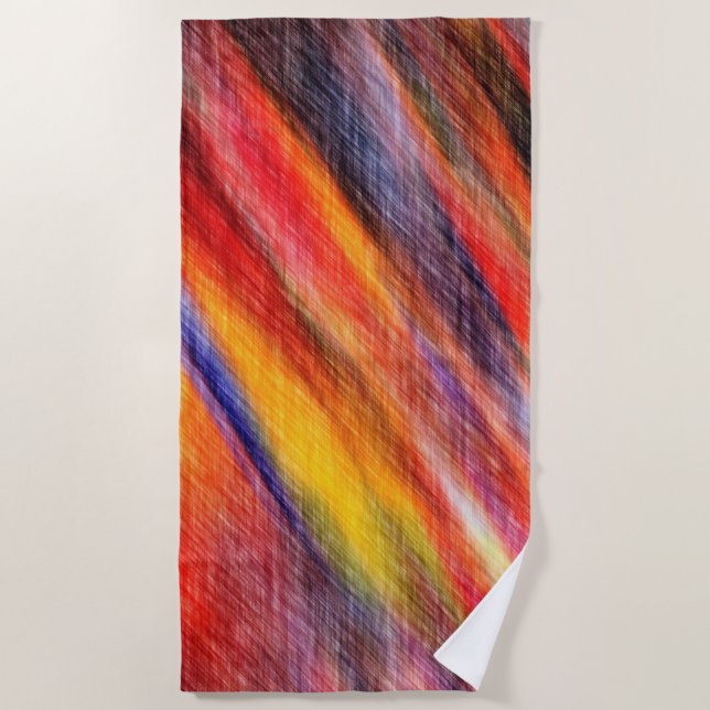 Sunset Abstract Colours Beach Towel Art Colourful (Front)